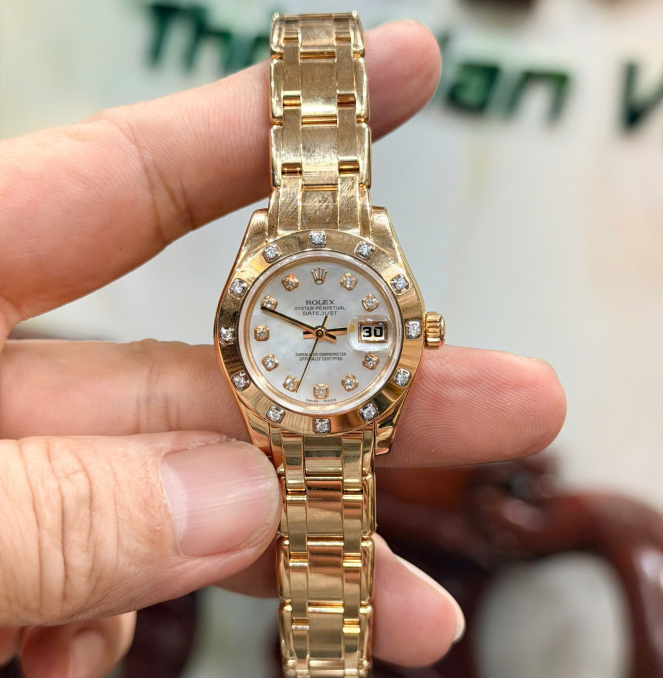 Rolex pearl master 80318 vàng khối kim cương hãng hộp sổ thẻ giá 468 triệu