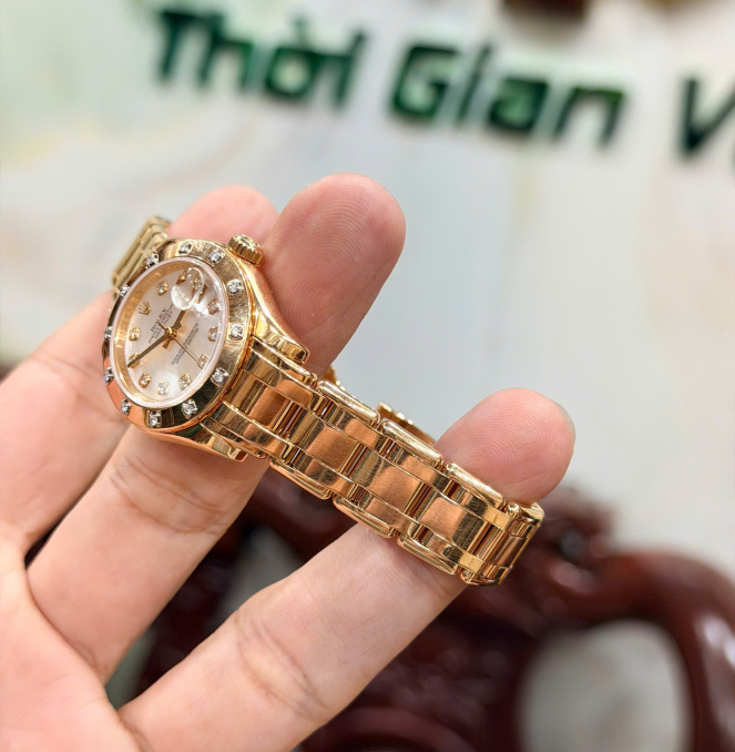 Rolex pearl master 80318 vàng khối kim cương hãng hộp sổ thẻ giá 468 triệu