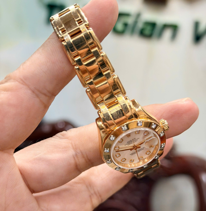 Rolex pearl master 80318 vàng khối kim cương hãng hộp sổ thẻ giá 468 triệu