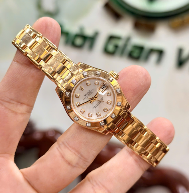 Rolex pearl master 80318 vàng khối kim cương hãng hộp sổ thẻ giá 468 triệu