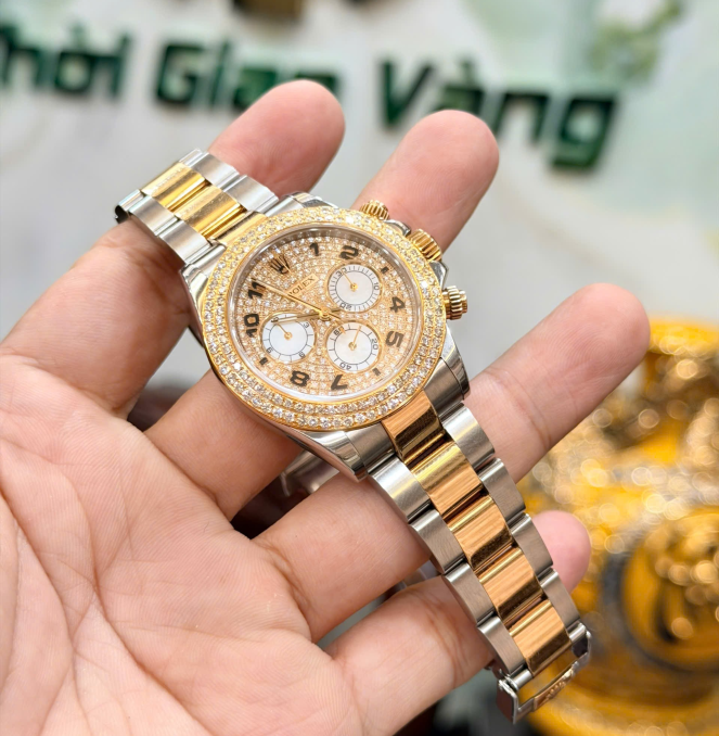 Rolex 116523 đờ mi vàng - mặt số + niềng kim cương thiên giá 418 triệu