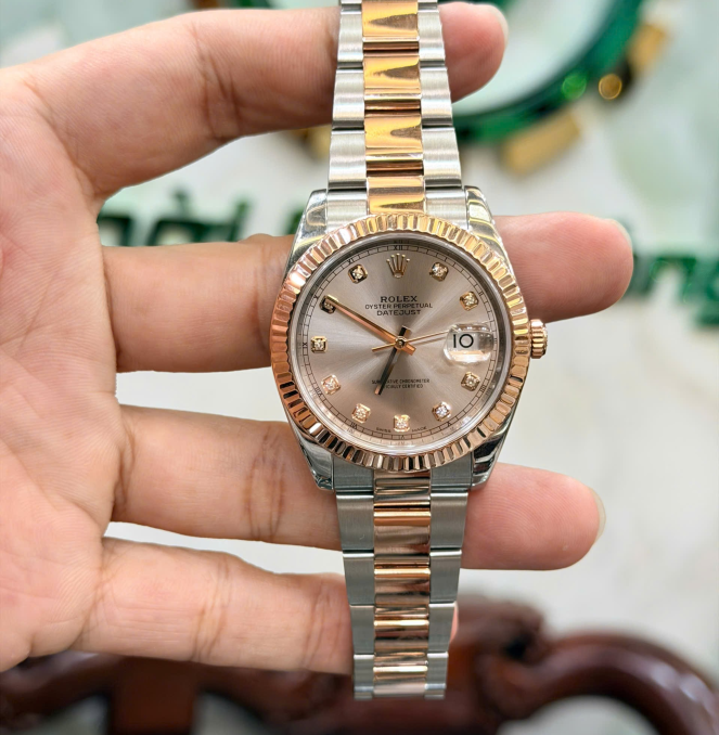 Rolex 126331 đờ mi vàng hồng size 41 mặt sundust giá 345 triệu