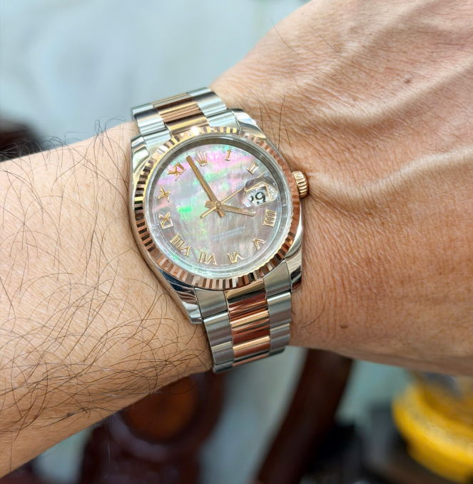 Rolex 116231 xà cừ tím cọc la mã rất ít gặp size 36 giá  235 triệu