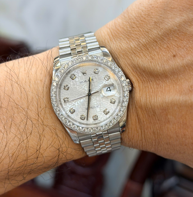 Rolex 116234 vi tính trắng niềng kim cương 2li option size 36 giá 208 triệu