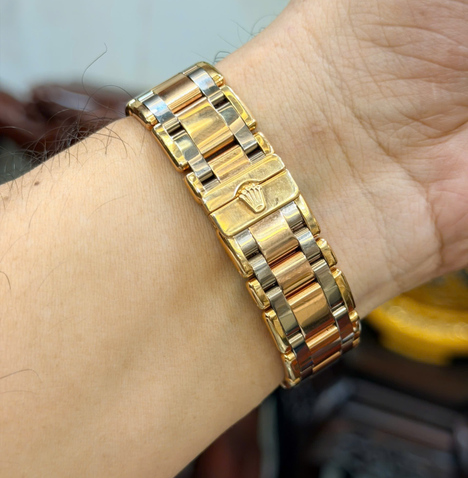 Rolex 18948 size 39 vàng khối 3 màu hộp sổ thẻ 2011 giá 960 triệu
