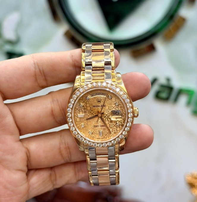 Rolex 18948 size 39 vàng khối 3 màu hộp sổ thẻ 2011 giá 960 triệu