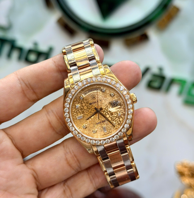 Rolex 18948 size 39 vàng khối 3 màu hộp sổ thẻ 2011 giá 960 triệu