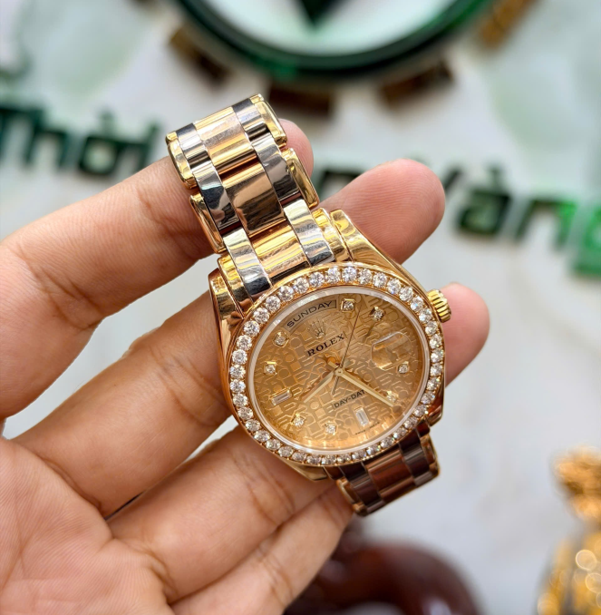 Rolex 18948 size 39 vàng khối 3 màu hộp sổ thẻ 2011 giá 960 triệu