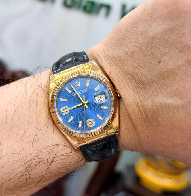 Rolex 116138 vàng khối hộp thẻ 2011 mặt xanh size 36 giá 418 triệu