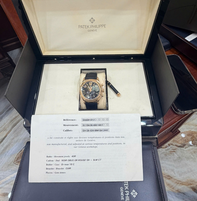 Siêu phẩm patekphilippe 5960R vàng hồng full set 2014 size 40,5 giá 1tỷ368 triệu