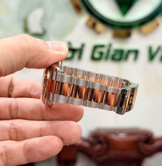 Rolex 116231 đờ mi vàng hồng size 36 mặt tráng men trắng cọc la mã  giá 208 triệu