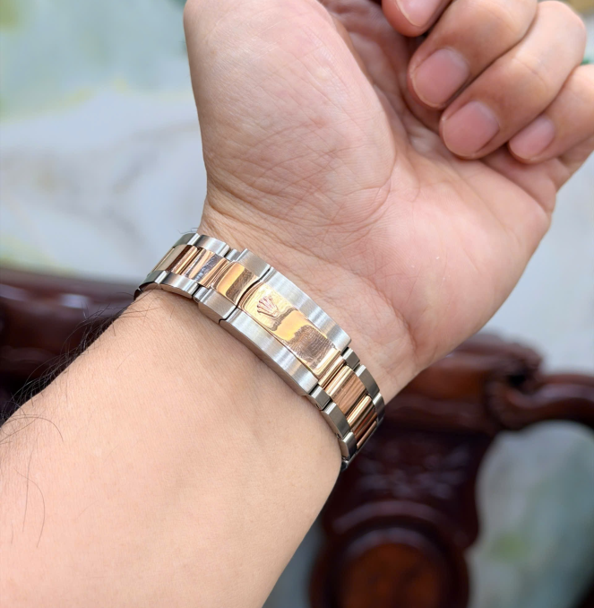 Rolex 116231 đờ mi vàng hồng size 36 mặt tráng men trắng cọc la mã  giá 208 triệu