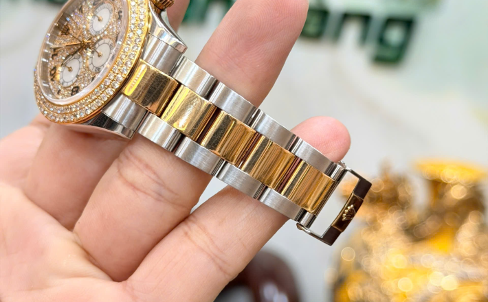 Rolex 116523 đờ mi vàng - mặt số + niềng kim cương thiên giá 418 triệu