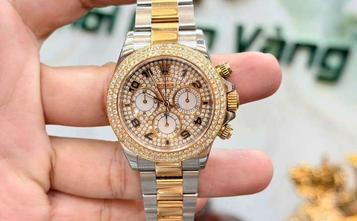 Rolex 116523 đờ mi vàng - mặt số + niềng kim cương thiên giá 418 triệu
