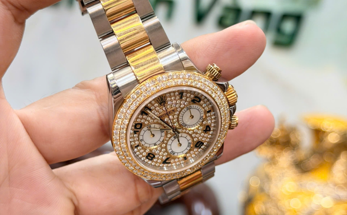 Rolex 116523 đờ mi vàng - mặt số + niềng kim cương thiên giá 418 triệu