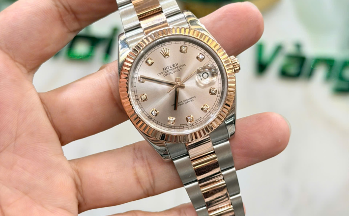 Rolex 126331 đờ mi vàng hồng size 41 mặt sundust giá 345 triệu