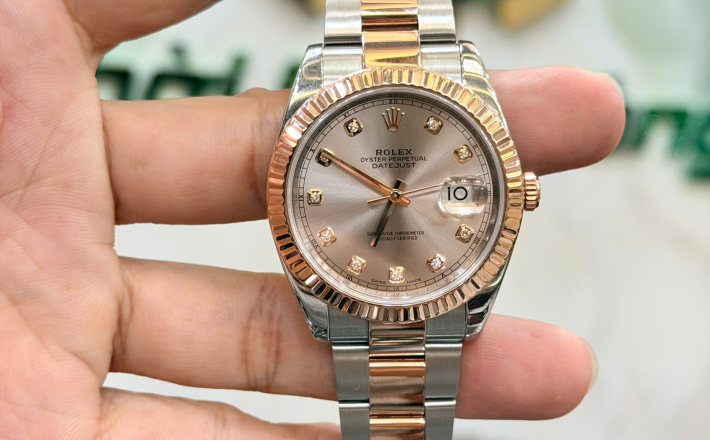 Rolex 126331 đờ mi vàng hồng size 41 mặt sundust giá 345 triệu