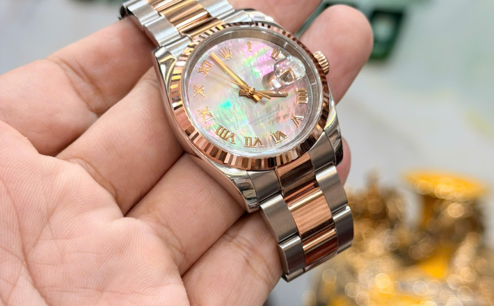 Rolex 116231 xà cừ tím cọc la mã rất ít gặp size 36 giá  235 triệu