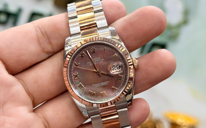Rolex 116231 xà cừ tím cọc la mã rất ít gặp size 36 giá  235 triệu