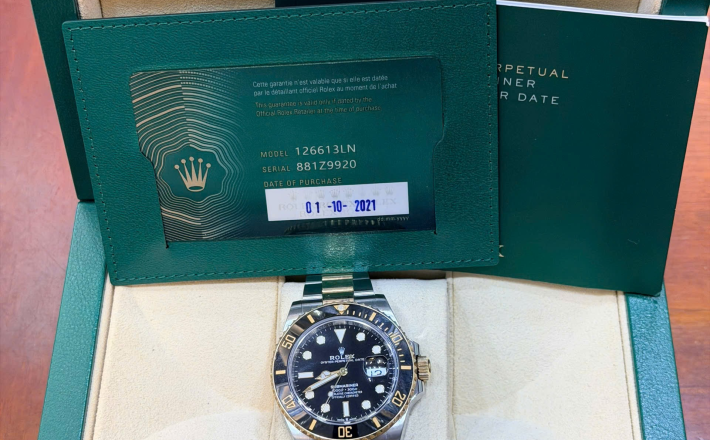SUBMARINER 126613 full set 2021 máy 70h size 41 đờ mi vàng giá  428 triệu