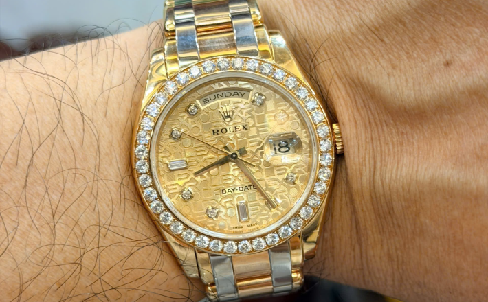 Rolex 18948 size 39 vàng khối 3 màu hộp sổ thẻ 2011 giá 960 triệu