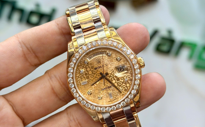 Rolex 18948 size 39 vàng khối 3 màu hộp sổ thẻ 2011 giá 960 triệu