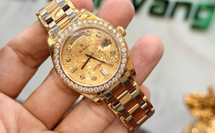 Rolex 18948 size 39 vàng khối 3 màu hộp sổ thẻ 2011 giá 960 triệu