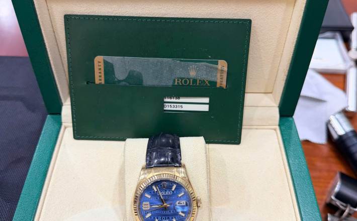 Rolex 116138 vàng khối hộp thẻ 2011 mặt xanh size 36 giá 418 triệu