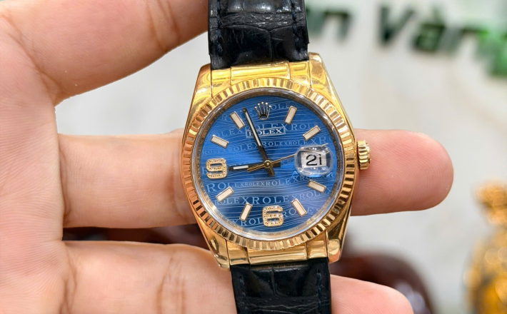 Rolex 116138 vàng khối hộp thẻ 2011 mặt xanh size 36 giá 418 triệu