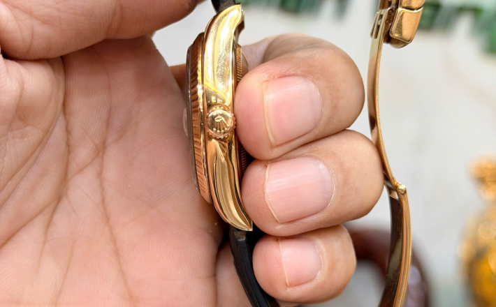 Rolex 116138 vàng khối hộp thẻ 2011 mặt xanh size 36 giá 418 triệu