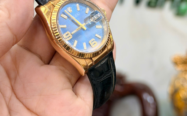 Rolex 116138 vàng khối hộp thẻ 2011 mặt xanh size 36 giá 418 triệu
