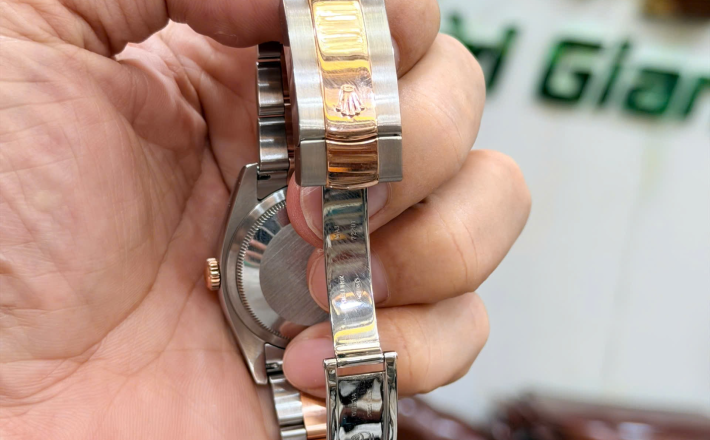 Rolex 116231 đờ mi vàng hồng size 36 mặt tráng men trắng cọc la mã  giá 208 triệu