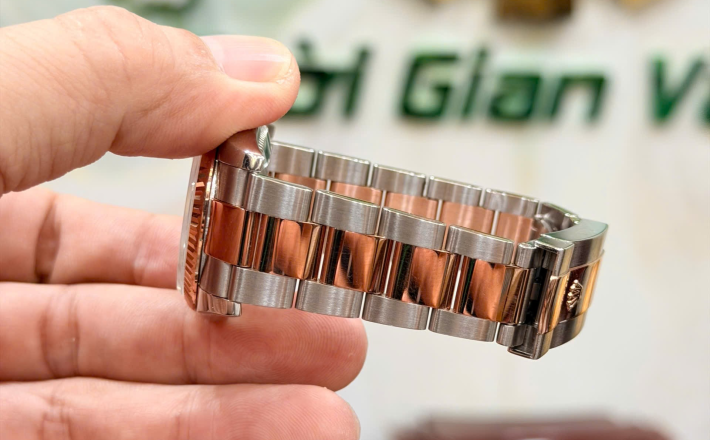 Rolex 116231 đờ mi vàng hồng size 36 mặt tráng men trắng cọc la mã  giá 208 triệu