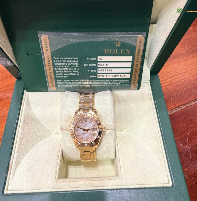 Rolex pearl master 80318 vàng khối kim cương hãng hộp sổ thẻ giá 468 triệu