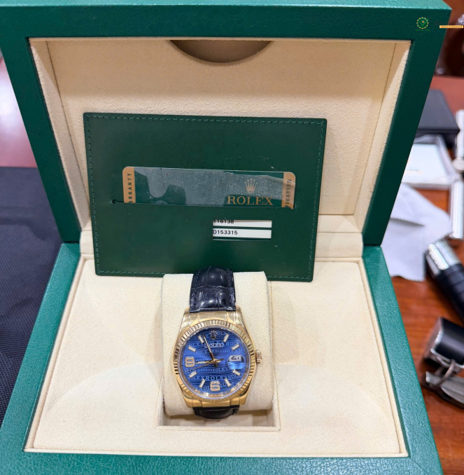 Rolex 116138 vàng khối hộp thẻ 2011 mặt xanh size 36 giá 418 triệu